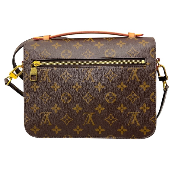 LOUIS VUITTON BROWN MONOGRAM COATED CANVAS POCHETTE METIS HANDBAG - Picture 3 of 16